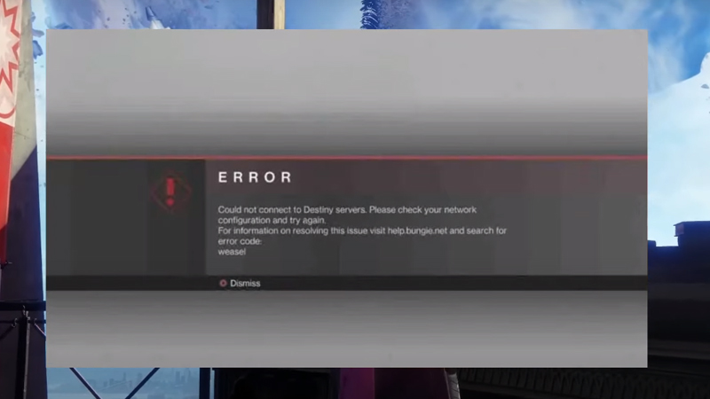 Destiny 2-How to Fix Error Code Weasel Explained
